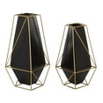 thumbnail image 6 of DecMode 11", 9"H Geometric Black Metal Vase with Gold Wire Accents, Set of 2, 6 of 12