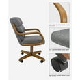 thumbnail image 3 of Chromcraft Douglas Swivel Tilt Dining Chairs with Casters – Comfortable Cushioned Seats, Ash Upholstery, Chestnut Wood Arms, 4-piece set, 3 of 8
