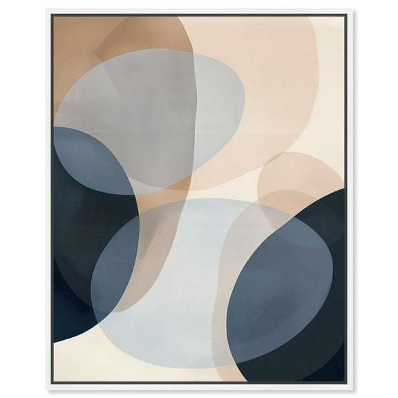 In My Thoughts Abstract Shapes Wall Art Canvas Wall Art by Art Remedy, White Floater Frame, 17" x 21"