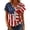 White, variant on MEICHEN Women's V Neck Butterfly & Rose Print T Shirt Patriotic Glitter Graphic Casual Top