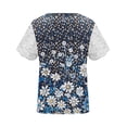 thumbnail image 5 of TaTaai Casual Drop Shoulder Floral Top for Women， V Neck Short Sleeve Pullover Blouse in Airy Lightweight Fabric， Spring Summer Relaxed Fit Tunic Style Gift, 5 of 5