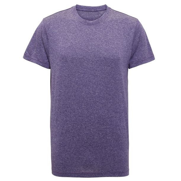 Tri Dri - Camiseta Fitness de manga corta ligera hombre caballero (Púrpura Jaspeado)