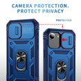 thumbnail image 6 of ELEHOLD Rugged Case for iPhone 16e 2025,Heavy Duty Hybrid Camera Lens Protector 360° Rotation Ring Holder Card Slot Kickstand Function Anti-Slip Shockproof Case,Blue, 6 of 9