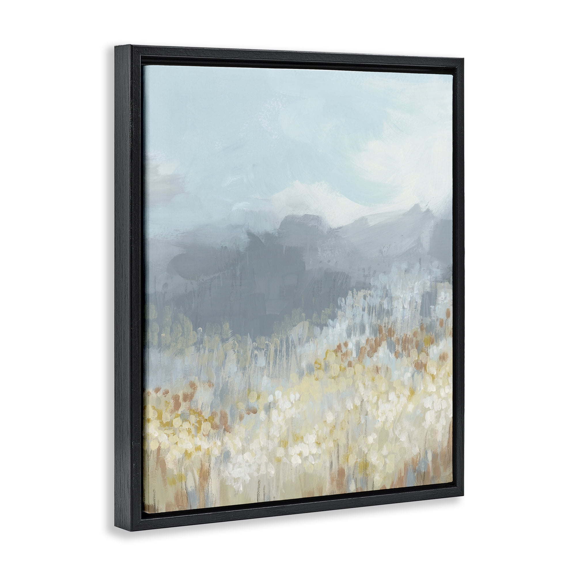 Stupell Industries Mountains & Countryside Landscape Painting Black Floater Framed Art Print Wall Art, 25 x 31