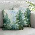 thumbnail image 3 of JRXY Pine Tree Throw Pillow Covers Watercolor Blue Green Square Rustic Style Natural Forest Fog Print Decorative Pillowcase Spring Summer Cushion Cover for Home Sofa Bed Outdoor White, 3 of 5