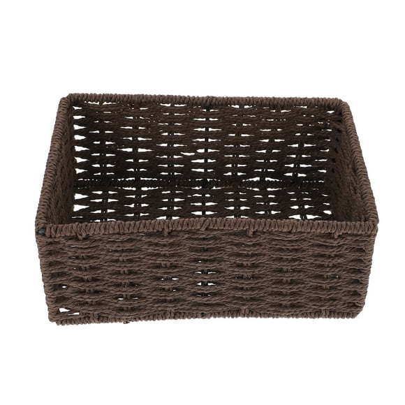Panier de Rangement Organisateur Paniers Plateau en Rotin Tressé Étagère de Bureau Osier Décoratif Bricoles Organisation de Livres de Table