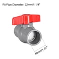thumbnail image 3 of Unique Bargains PVC Ball Valve Water Supply Pipe Knob Tap Faucet Slip Ends 1-1/4' Inner Hole Diameter Red Gray 2Pcs, 3 of 3