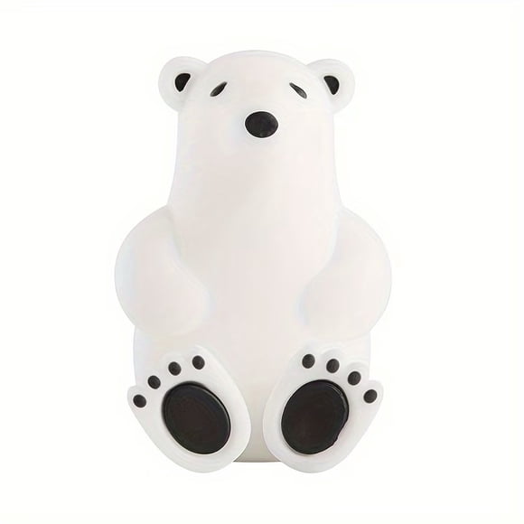 Soporte for cepillos de dientes de silicona con dibujos de oso polar en 3D, estante for cepillos de dientes con ventosa montado en la pared sin taladros for artículos pequeños