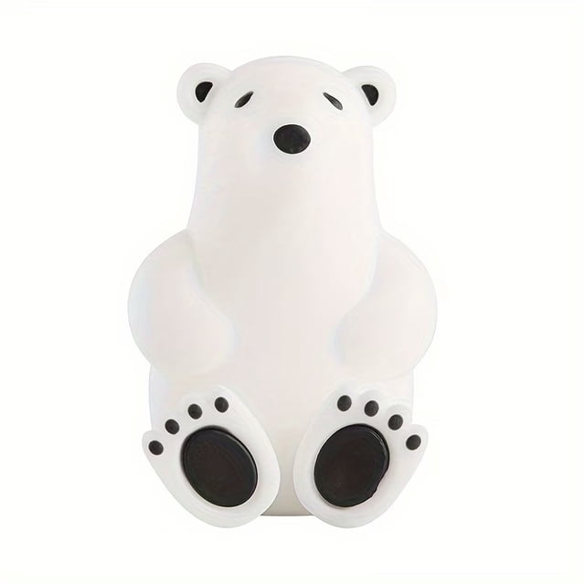 Soporte for cepillos de dientes de silicona con dibujos de oso polar en 3D, estante for cepillos de dientes con ventosa montado en la pared sin taladros for artículos pequeños