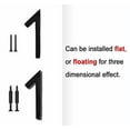thumbnail image 4 of 6 Inch NACH Floating Mount Shadow House Address Number For Outside or Inside, Metal Modern House Numbers For Mailbox, Front Door, Maximum Rust Protection, Black Aluminum, Number 1, HH-SDW6-BLK-1, 4 of 5