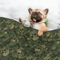 thumbnail image 3 of Yiaed Green Camouflage Skull Print Dog Blankets-Cat Blanket Washable for Couch Protection,Puppy Blanket, Soft Plush Reversible Throw Furniture Protector-Large, 3 of 8