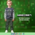 thumbnail image 5 of Minecraft Creeper Boys 2-Piece Jersey Set, Long Sleeve Active Mesh T-Shirt & Jogger Pants Bundle for Kids (Sizes 4-16), 5 of 10