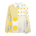 thumbnail image 5 of Otvok Womens Shirts Causal Button Tops Long-Sleeve Collared Shirt Polka-Dot Turndown Collar Shirt, 5 of 7