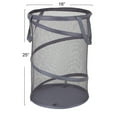thumbnail image 2 of Household Essentials Pop-Up Mesh Laundry Hamper, Springform Steel Frame, Mesh Lining for Air Circulation, Large Capacity, Easy Set-Up, Compact Storage, Charcoal, 2 of 6