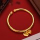 thumbnail image 2 of Pulsera chapada en oro con hoja de loto vietnamita y vaina, 2 of 2