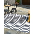 thumbnail image 3 of Unique Loom Outdoor Coastal Collection Area Rug - Dalgalar (7' 10" Square Navy Blue/Ivory), 3 of 9