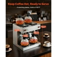 thumbnail image 3 of KFFKFF Commercial Drip Coffee Maker, 24 Cups Coffee-Maker Machine with 4 Glass Carafes and 4 Decanter Warmer Plates, Stainless Steel Dual-Head Coffee Brewer, 3 of 9