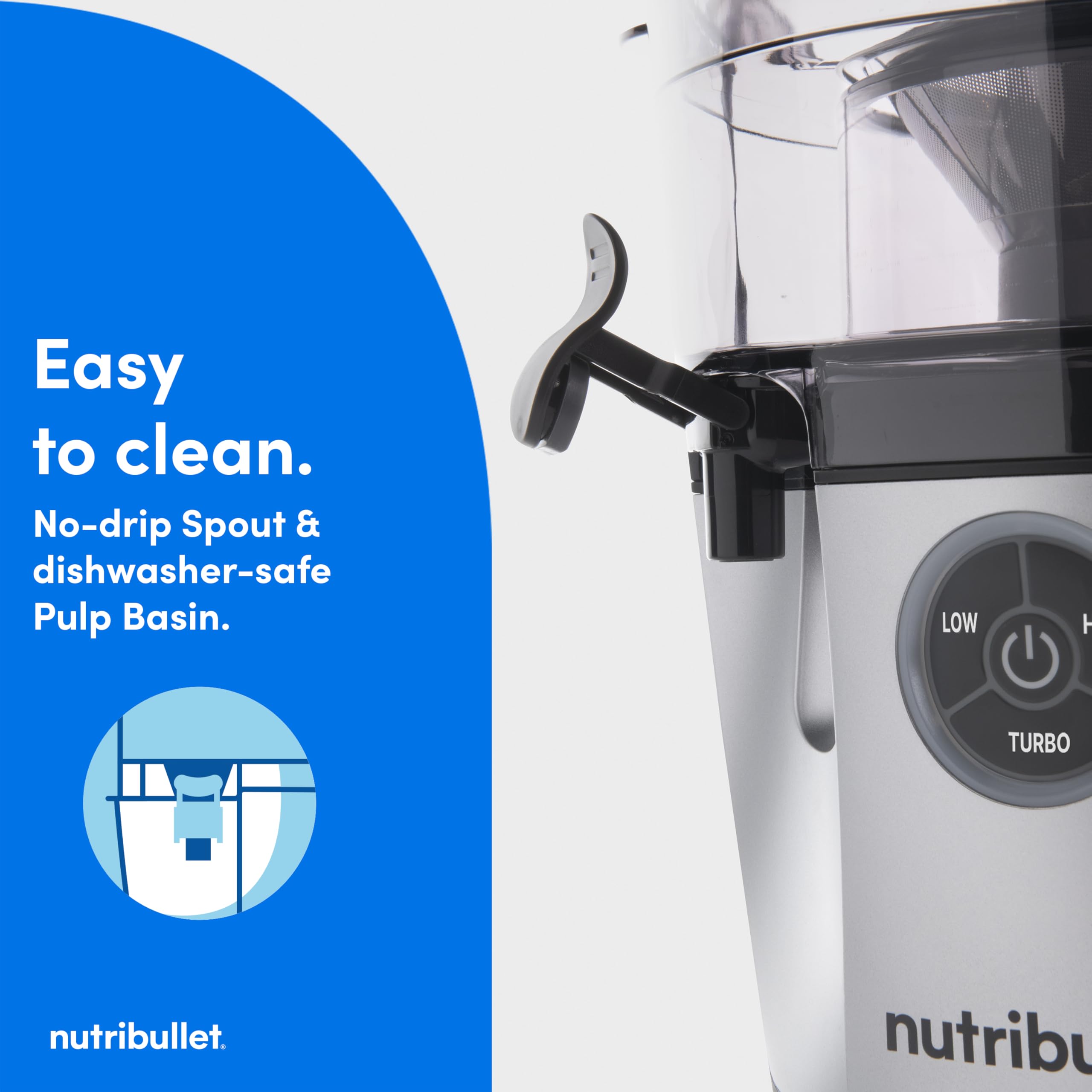 Open Box Nutribullet Juicer Pro Centrifugal Juicer Machine for Fruit, Vegetables, and Food Prep, 27 Ounces/1.5 Liters, 1000 Watts, Silver, NBJ50200