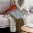 thumbnail image 3 of Red Brown Blanket Soft Cozy Warm Throw Blanket for Couch, Plush Fuzzy Flannel Fleece Blankets for Sofa, Blue White Modern Rustic Neutral Graffiti Art Bed Blankets Lightweight Gifts for Women, 40"x60", 3 of 9
