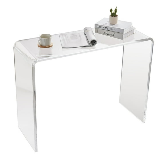 VEVOR Acrylic Console Table 38in Clear Acrylic End Table Transparent Acrylic Side Table 38.2x15x29.3 inch, for Foyer, Living Room, Dining Room