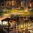 thumbnail image 5 of Solar Lanterns Outdoor Waterproof - Upgraded Metal Hanging Solar Lights Outdoor Lanterns Decorative, Bright Bronze Hanging Lantern Outdoor for Yard Patio Table Pathway Garden Decor 2 Pack, 5 of 5