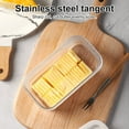 thumbnail image 4 of Butter Box Good Sealing Easy Cutting Large Capacity Visible Single Layer/Dual Layer Butter Container with Lid Plastic Butter Dish Home Supply, 4 of 8