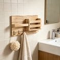 thumbnail image 1 of MTBLYS Wall Mounted Storage Rack Wood Organizer Mail Keys Small Items Holder Home Wall Decor Entryway Bedroom, 1 of 6