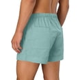 thumbnail image 7 of ZVNAΖH Men's Linen Comfy Drawstring Casual Elastic Waist Pure Color Shorts Summer Beach Lightweight Short Pants with Pockets, S-4XL, 7 of 7