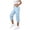 Light Blue, variant on cocolona Womens Casual Capri Cargo Pants Elastic Waist Drawstring Wide Leg Outdoor Hiking Cropped Pants with Pockets