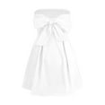 thumbnail image 6 of MIXUE Summer Dresses for Women Solid Color Sexy Strapless Backless Party Evening Mini Dress Holiday Wear,White,XL, 6 of 6