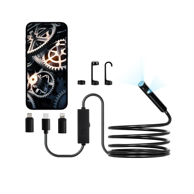 VEVOR Dual Lens Borescope Endoscope Camera for Android IOS & 10FT Snake Cable