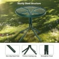 thumbnail image 4 of Zimtown 18in Round Tempered Glass Outdoor Patio Side Table, Metal Frame End Table, Green, 4 of 8