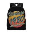thumbnail image 1 of Mochila vintage negra de 1980 con todas las piezas originales para hombre y mujer, ideal para trabajo, negocios, viajes, escuela, regalo para estudiantes universitarios., 1 of 5