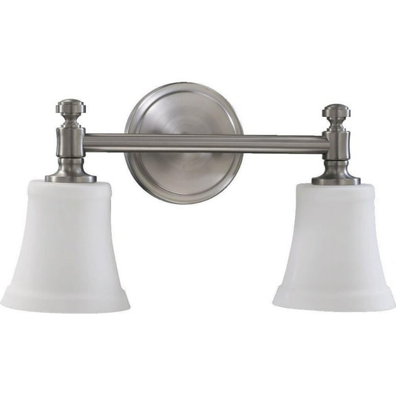Palmerston Broadway 2 Light Bathroom Light in Bailey Street Home Home Collection Style 16.63 inches Wide By 8.75 inches High-Satin Nickel Finish-Satin