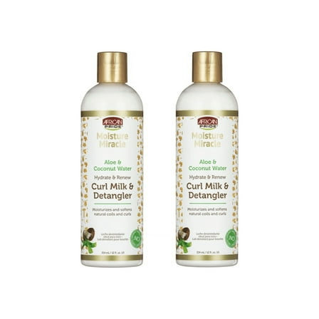 African Pride Moisture Miracle Aloe Curl Milk & Detangler, Net.wt 12 fl.oz (2)