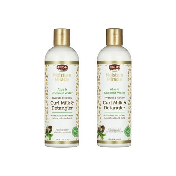 African Pride Moisture Miracle Aloe Curl Milk & Detangler, Net.wt 12 fl.oz (2)
