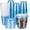 Blue(12oz), variant on 100 Sets 12oz Disposable Stemless Plastic Cups with Strawless Sip Lids, Clear PET Coffee Cups for Iced Coffee, Cold Drinks, Halloween, Christmas, Party and Drink Shop Supplies (Orange (12oz))
