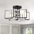 thumbnail image 1 of Vanity Art 2 Light 16.14 Inches Unique Statement Star Semi Flush Mount Lighting | Modern Hanging Ceiling Lights Fixtures for Dining Room Living Room Bed Room Kitchen SYBG2602-BK, 1 of 5