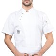 thumbnail image 1 of Toystoory Chaqueta de Chef, delantal de cocina, tres botones con bolsillos delanteros, ropa, camisas de verano para hombres, suministros de blanco SG, 1 of 6