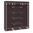 thumbnail image 5 of Zimtown Clothes Storage Organizer with Metal Shelves Portable Closets, Dark Brown, 5 of 6