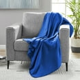 thumbnail image 5 of (2 pack) Mainstays 50” x 60” Fleece Throw Blanket, Really Royal Blue, 5 of 6