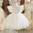 thumbnail image 5 of USNSM (6 Months-5 Yeras) Girls Fashion Cute Bowknot Tulle Tutu Flower Girl Birthday Party Gown Long Dresses White 3-4 Years, 5 of 5
