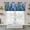 Blue, variant on Abstract Blue Tier Curtains 24 Inch Length, Painting Buildings Geometric Modern Cafe Short Curtains for Bathroom Over Sink, Small Kitchen Curtain Light Filtering Tiered Drapes 2 Panels 27.5"Wx24"L