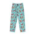 thumbnail image 2 of Vsdgher Sea Otters Family In Blue Water Print Mens Pajama Pants Sleep & Lounge Pants, PJ Bottoms With elastic waistb and Pockets, 2 of 5