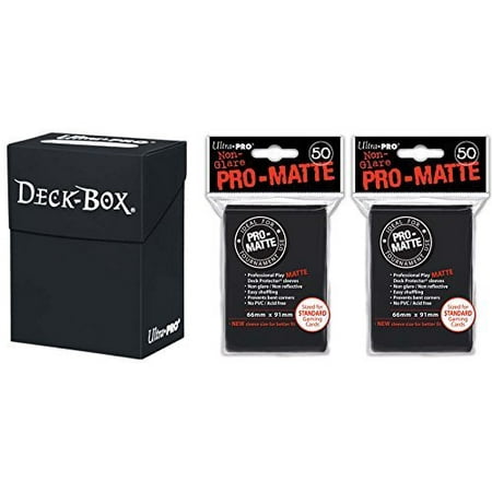 Ultra Pro Black Deck Box 100 Pro Matte Sleeves Fits Magicmtg Pokemon Cards 1 Black Deckbox And 2 Packs Of Black Pro Matte Sleeves By Ultrapro