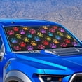 thumbnail image 2 of KUIFORTI Extra Large Windshield Sun Shade Cover Large Car Sun Shade, Sun Shield for Car, SUV, Big Sedan, Van, Hatchback, Paw Print Black, 2 of 5