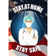 thumbnail image 2 of America Forever Doctor Stay at Home House Flag, 28 x 40 inch Double Sided, Medical Professional Flag, USA Patriotic Banner, Healthcare Hero Decor, Pandemic Yard Flag, 2 of 5