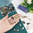 thumbnail image 3 of 24pcs Alloy Bracelet Flat Buckle Clasps Leather Bracelet Clasps and Closures Metal Black Silver Bronze Necklace Extension Fastener Clasp, 3 of 6