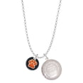 thumbnail image 1 of Delight Jewelry Silvertone Orange Paw on Black Disc To the World You are a Mother Locket Necklace, 1 of 4