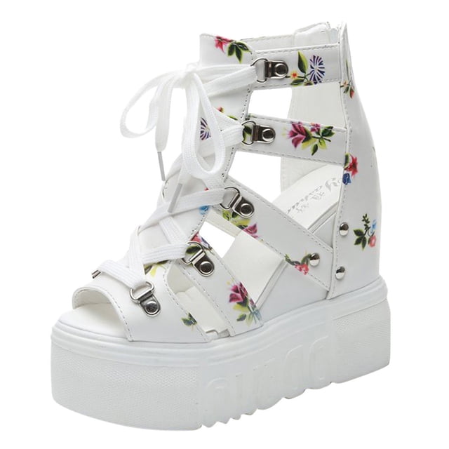 Bmisegm Wedge Sandals for Women Platform Shoes Open Toe Sandals Women Casual Dressy Summer Shoes Sandals Women Summer White 7